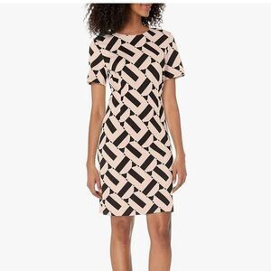 Trina Turk Women's Black and Tan Ponte Geometric print dress Size XL